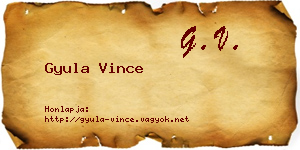 Gyula Vince névjegykártya